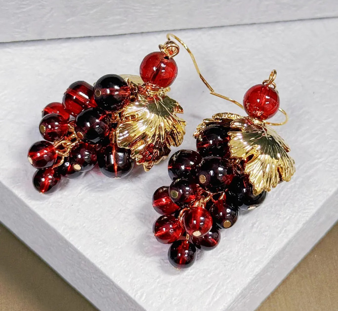 Red Grapes Earrings