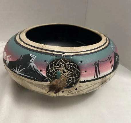 Vintage Navajo Handpainted Dreamcatcher
